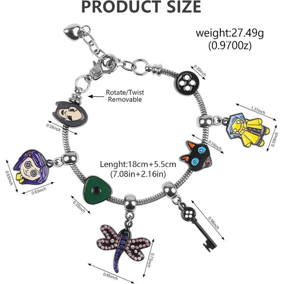 DIY Coraline Charm Bracelet Set - Unique Accessories for Cosplay & Halloween - Picture 2 of 7